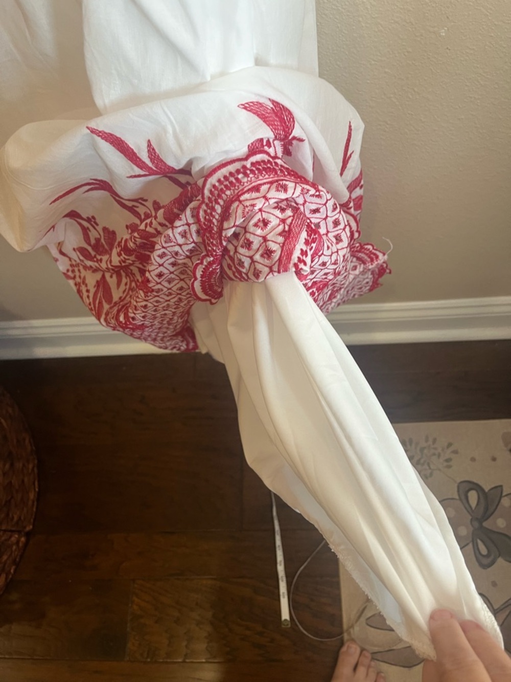 Kindred Bravely White Maxi Dress with Red Embroidered Sleeves - Picture 3 of 5